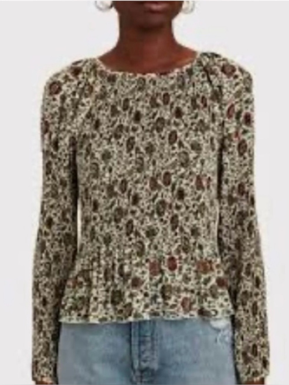 Veronica Beard Lewin Vine Floral Top Pleated 6 Designer Career Cottagecore